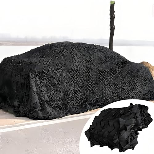 Malla De Camuflaje para Sombra, Negro Red De Camuflaje, Tela Oxford 150D, Resistente A Los Rayos UV, Malla De Protector Solar, Fácil De Transportar(1x6m/3.2x19.6ft)