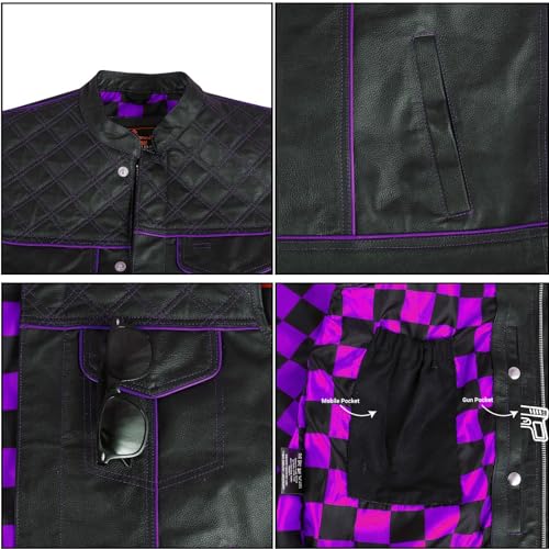 Image of .Men's Biker Rider Motorcycle club Motorbike stylish Genuine leather sleeveless vest