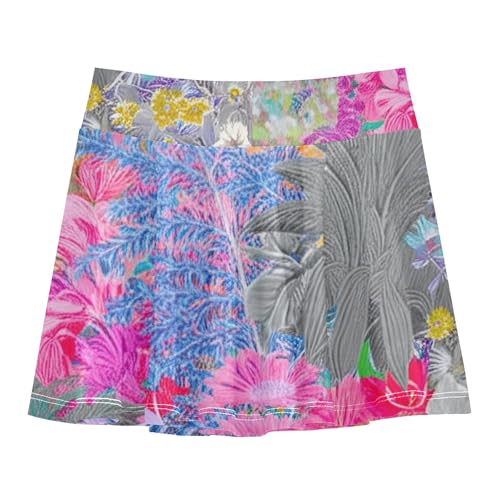 Athletic Shorts Girls Skorts Toddlers Tennis Skirts Running School Beautiful Floral Plants Grey 3t2