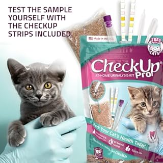 KIT4CAT CheckUp Pro at Home Cat Wellness Test for | Hydrophobic Litter to Collect Urine & 2, 10 Indicators Strips | pH, Protein, Urobilinogen, Glucose, Bilirubin, Ketone, S-Gravity, Blood in Urine