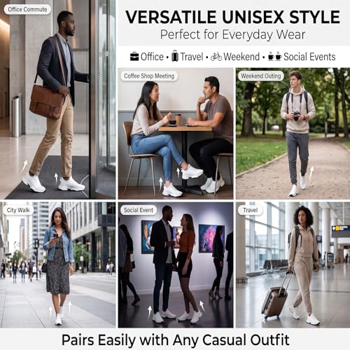 Image of Height Increasing Shoes, Hidden Height Increase Shoes with Arch Support, Breathable Mesh Lightweight Athletic Casual Shoes
