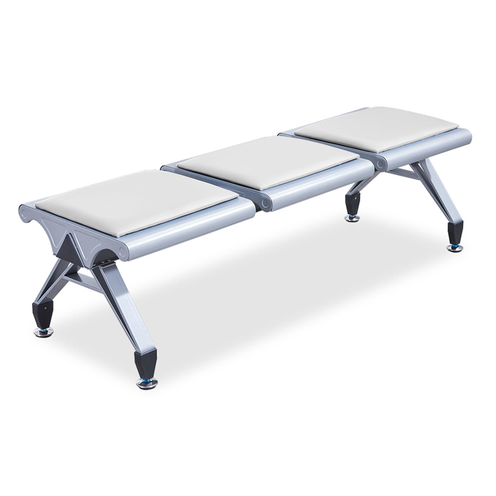 HCZKIUJY Upholstered 3-Seat Reception Bench, No Backrest Lobby Seating with Non-Slip Mats, Ideal for Office, Airport, Bank & Hospital Waiting Rooms