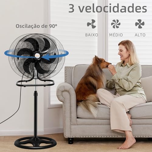 BEMMY Ventilador de Coluna 3 em 1, 50cm 127V 3 velocidades 6 pás Ventilador de Coluna,Ventiladores c