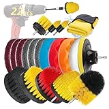 Cepillo de Taladro,22 Pcs Cepillo para Taladro de Limpieza,Esponja para Pulir Autos,Almohadillas para Fregar Cepillos de...