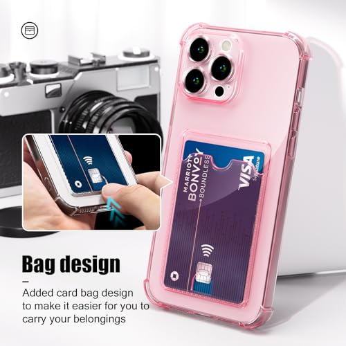 Image of AKABEILA Case for iPhone 15 Pro Max Protective Case with Card Slot Transparent Silicone TPU Mobile Phone Case Thin Soft Shockproof Flexible Mobile Phone Bag Bumper Wallet Case Cover