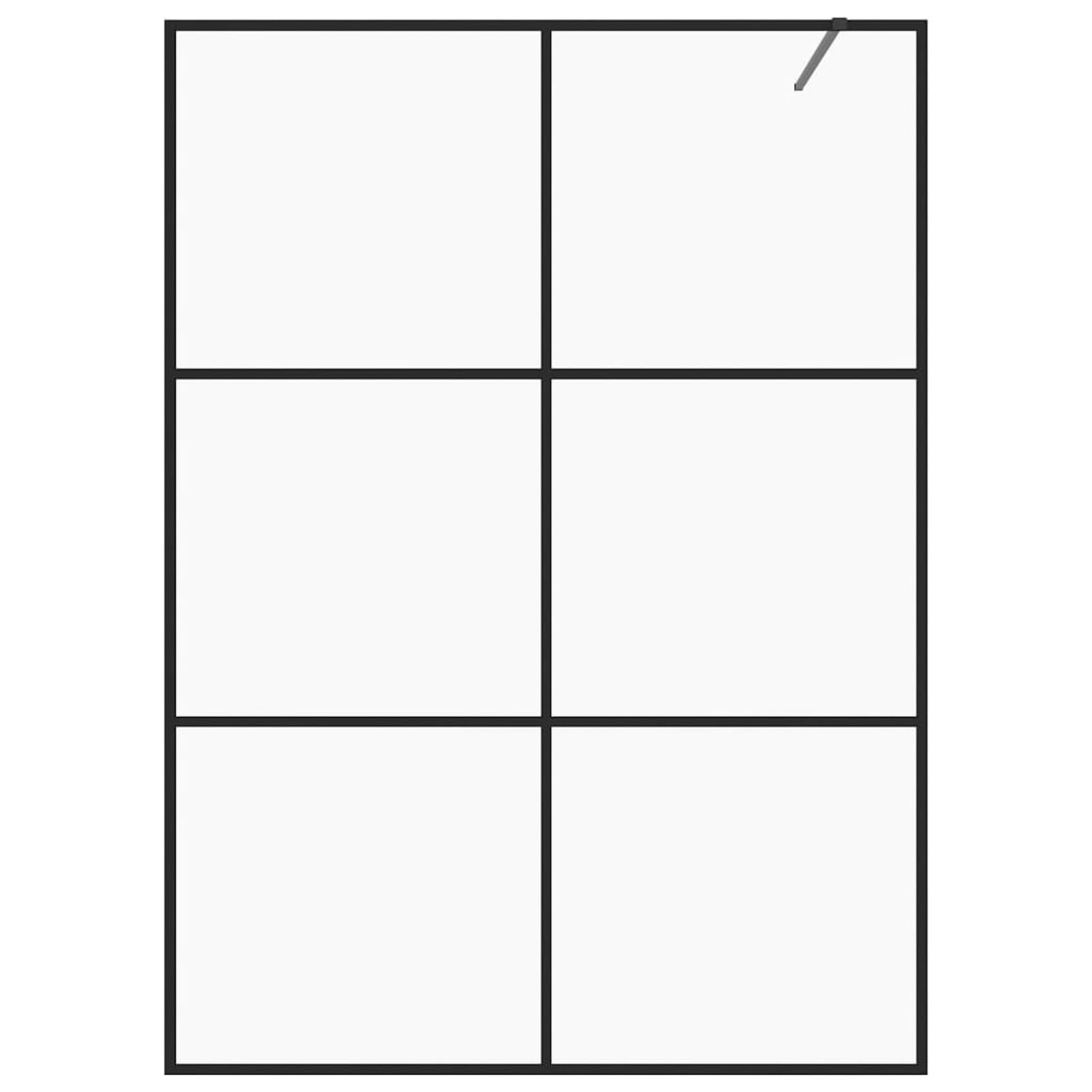 IKAYAA Mampara Ducha Fija 140 x 195 cm -Panel Pantalla Fijo Ducha - Mamparas de Ducha Fija con Vidrio ESG 5 mm - Mampara Fija Transparente Negro-Transparente