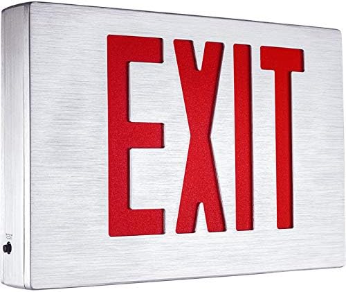 Aluminum LED Exit Sign Series EEAE: (Red Letters Brushed Aluminum Housing)