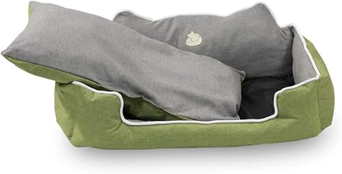 Miniatura 2 de long rich Happycare Textiles - Cama rectangular para mascotas HCT-TX1-SAGE-S, salvia a gris