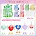 MOVINPE 30 Pack Kids Keychains Easter Egg Fillers, Fluffy Plush Keychains with Gift Cards & Bags, Bulk Classroom Goodie Bags Pinata Toys Classroom Prizes Elementary Carnival Prizes in Bulk