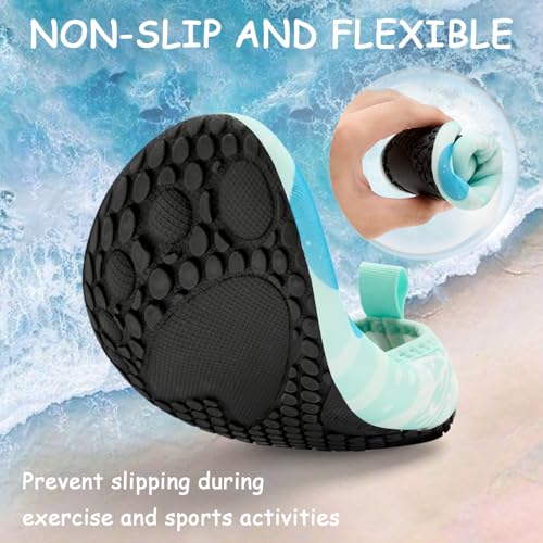 Image of ANLUKE Kids Boys Girls Water Shoes Barefoot Aqua Socks Fast Dry Beach Swim Outdoor Sports Shoes for Toddler Seahorse 26 /27