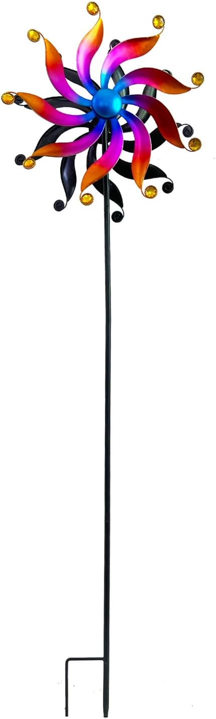 エレガントなアートクラフト風車ガーデンステーク屋外ヤードパティオのためのアンティーク風車の床ステークフラワーベッドデコレーションパテ