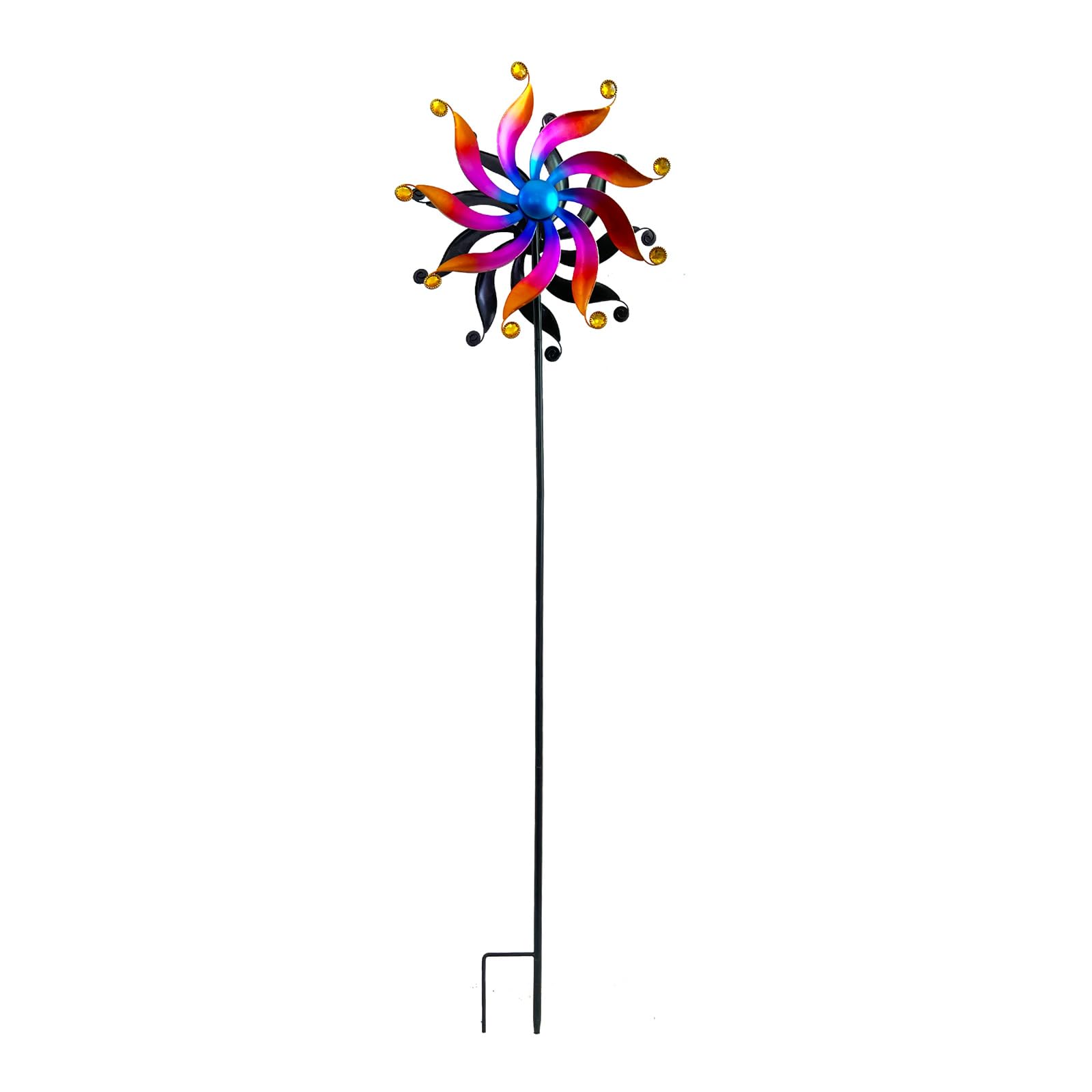 Dynamic Windmill Yard Stake Windmill Sculpture Outdoor Iron Art Decoration for Garden Lawns and Patios Landscape Garden Decoration
