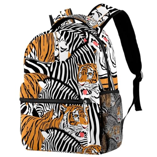 Sac à dos d'école tigre et zèbre pour ados et parents actifs au quotidien