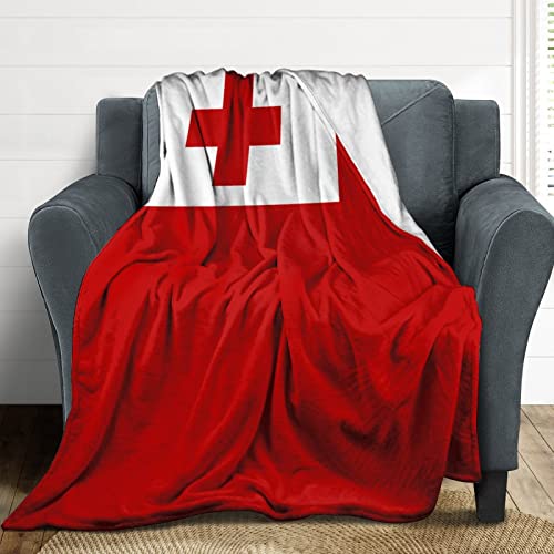 Couverture drapeau Tonga 152x203 cm plaid doux lit et canapé - 4