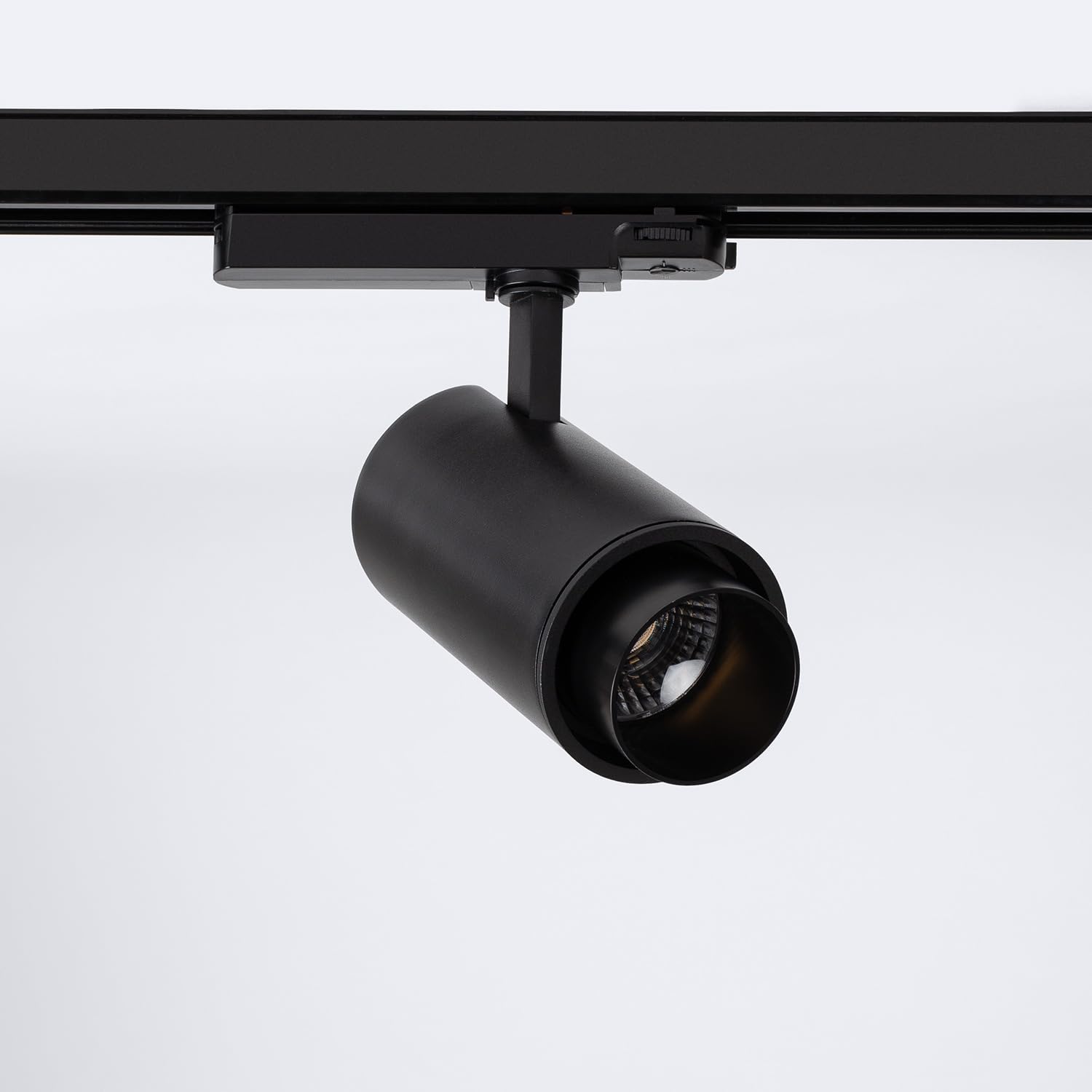 LEDKIA Foco Carril LED Trifásico 20W Fasano Cilindro Regulable Negro 4000K