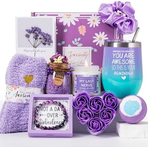 Birthday Gifts Basket for Women, Unique Self Care Package Relaxat...