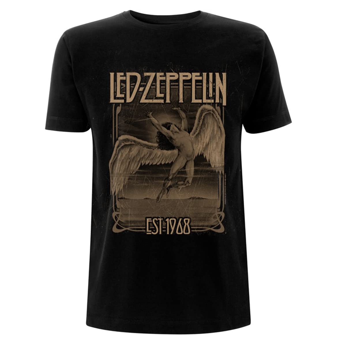 Led Zeppelin Faded Falling Black Official Tee T-Shirt Mens Unisex (Large)