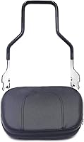 Vista 4 de Barra Sissy desmontable negra brillante con almohadilla de respaldo para pasajero y kit de herrajes de acoplamiento de 4 puntos compatible