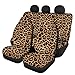 Produktbild Woisttop Auto-Zubehör-Set mit Leopardenmuster, 4 Stück, 2 Stück Auto-Vordersitzbezüge + 2 Stück geteilte Sitzbank, Rücksitzschoner, komplettes Set, universelle Passform