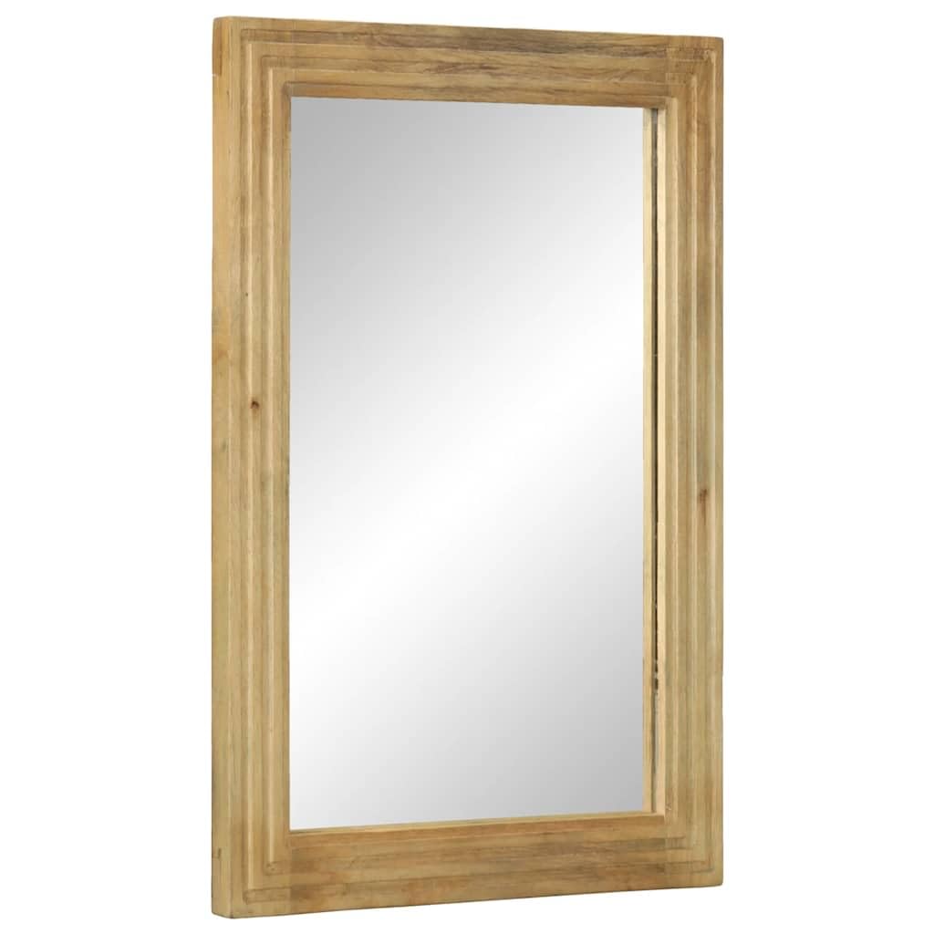 vidaXL Espejo de baño Madera Maciza Mango marrón 50x70x2,5 cm, Espejo, Espejo de tocador, Espejo de baño, Espejo de Pared, Espejo de Pared