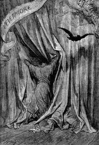 Póster de lienzo de Gustave Doré Il corvo con acabado artístico de 60x90cm