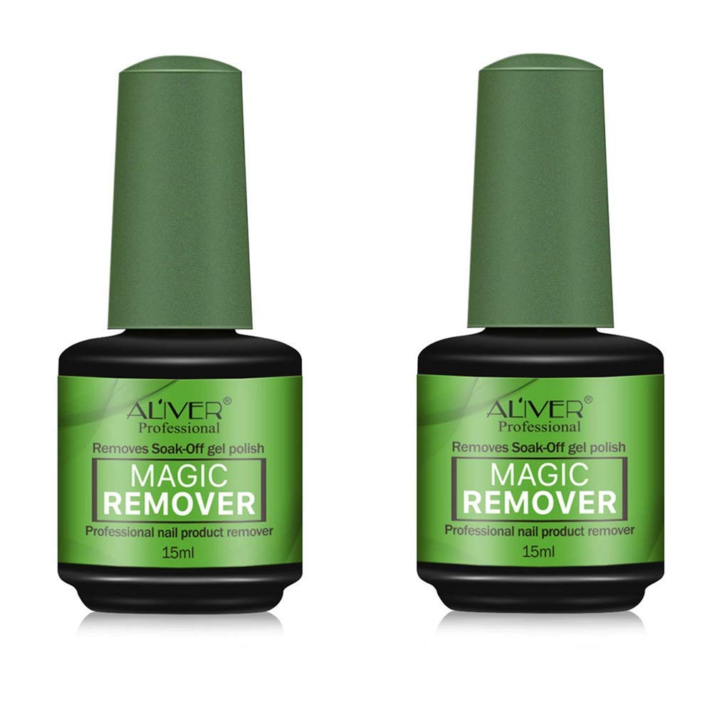 2Pcs Gel Nail Polish Remover, Removes Soak Off Gel Nail Polish Easily & Quickly, Professional Non-Irritating Nail Polish Remover