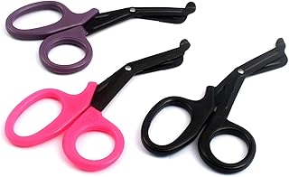 LAJA Imports Set Of 3 ( Black Pink Purple ) Fluoride Coated Trauma Paramedic Emt Shears Scissors 7.5