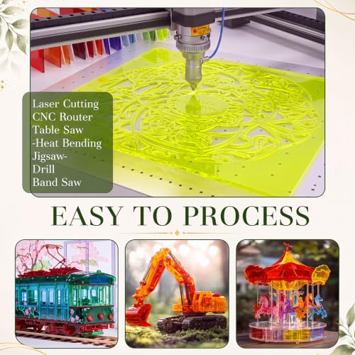 Image of Geetery 30 Pcs Colored Acrylic Sheets, 7.9 x 10 x 1 /8 Inch Thick Translucent Cast Acrylic Sheet, Plastic Board for Back to School DIY Project Picture Frame, Art Craft Laser Cutting Engraving, 15 Color