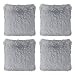 Produktbild Hivexagon Soft Plüsch Kissenbezug, Kissen Fällen Sofa Taille Throw Kissen Cover Kunstfell Kissenbezug 4er-Pack (Deko-Kissen Fluffy 43cm x 43cm) Grau