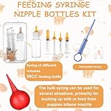 Kklolai 70 Pcs Full Whelping Kit for Puppy Kitten Including Digital Thermometer Puppy Feeding Tube Cord Clamps Whelping Collars Scissors Record Charts Storage Bag and More (L) - Image 2