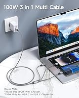 RAVIAD 100W USB C auf Multi Ladekabel 3 in 1 Schnellladekabel [1.2M] – Ansicht 2