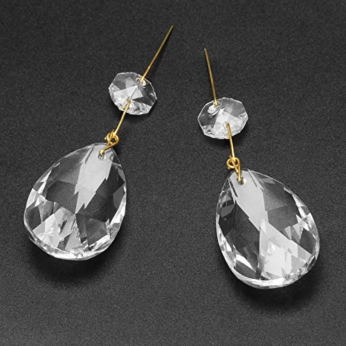 AHIER 10Pcs Clear Crystal Teardrop Chandelier Prism Pendants Shiny Glass Crystals Beads for Light Lamp, Jewelry Making. (Teardrop)2