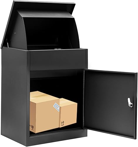 Yoocabinet Cajas de entrega de paquete para exteriores buzón extra grande para paquete buzón de acero galvanizado antirrobo con cerradura para