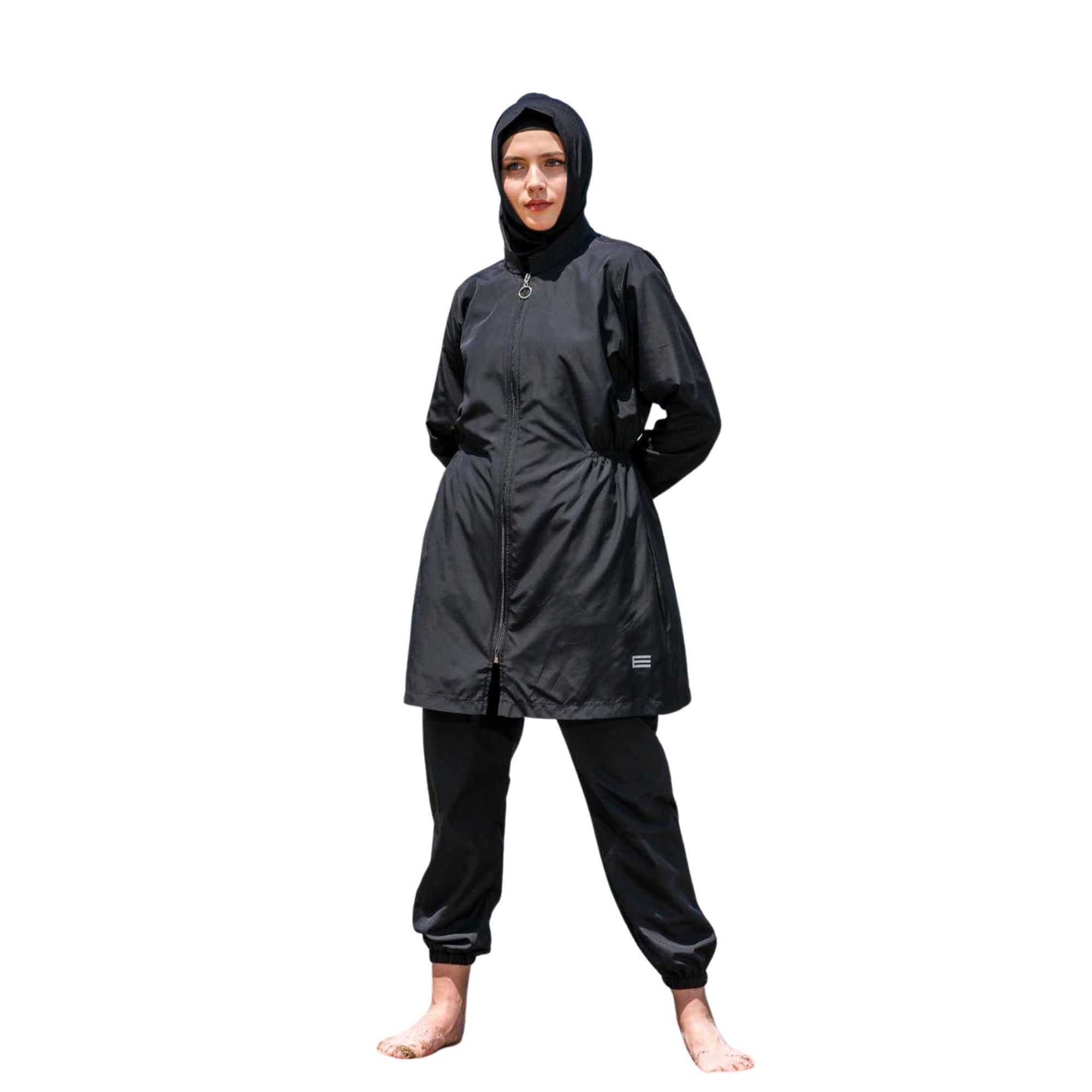 eo elif okur Islamic Long Sleeve Swimsuits for Women Modest Muslim 4 PCS | Full Cover Rash Guard Burkini | Arabic Swimwear