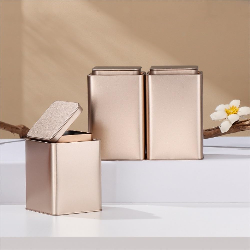 HLTYGWX Barattolo di Zucchero Contenitore per tè Sfuso Barattolo di Latta Quadrato Barattolo sigillato Barattolo Vuoto Set da tè Cinese retrò Confezione Regalo Doppia lattina Set Barattolo di