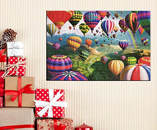 Puzzles for Adults 1000 Piece, Wooden Beautiful Hot Air Balloon Jigsaw Puzzles 1000 Pieces for Adults Family Friends