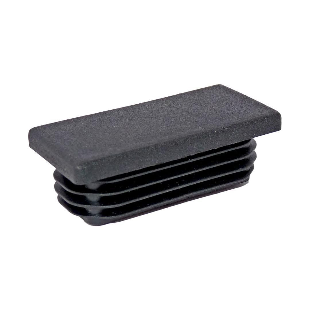 Tappo a Lamelle Rettangolare in Plastica (Polietilene), Inserto Alettato per Chiusura Tubi Rettangolari, Piedino per Sedie, Sgabelli, Tavoli - 80X40 - Nero - 5 pezzi - Plastic Hardware Store