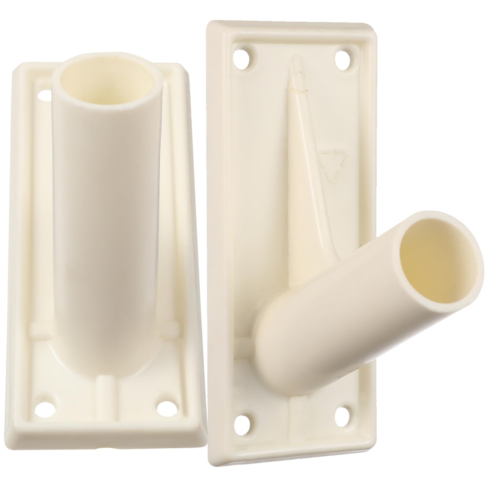 HAKIDZEL 2pcs Plastic Flag Pole Mount Mounting Bracket Wall Mounted Weather Resistant Holder Rack for Roof and Truck Use with Beige Sturdy Design
