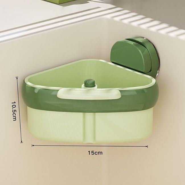 Suction Cup Sink Corner Rack, Curetoaway Suction Cup Sink Straine,Triangular Basket Shelf With Drain Hole,Triangular Sinks Basket Shelf With Suction Cup Sucker (2PCS*Yellow)