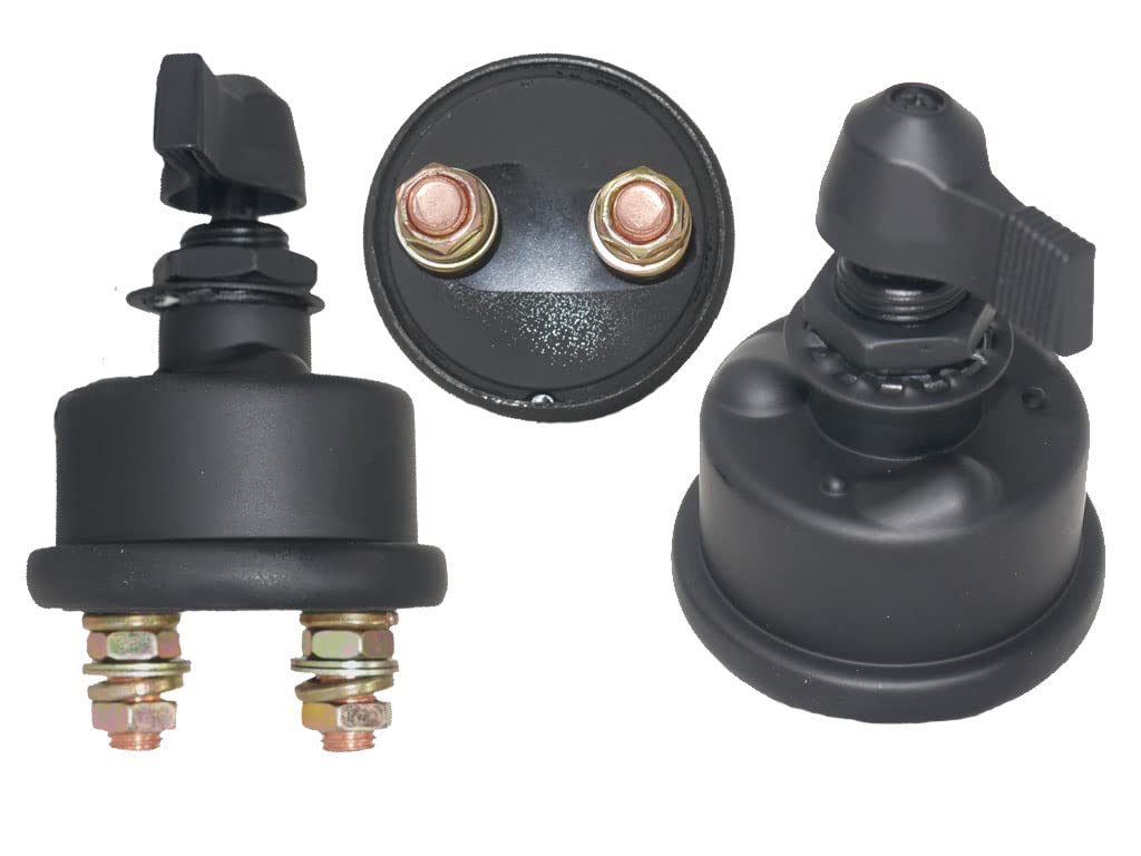 Federal Military Parts- Master Battery Kill Switch for Security, Compatible with Bobcat, Kabota, Case, Universal Skid Steer, 14 Volt, Black Steel, 1pc