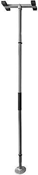 Signature Life Sure Stand Straight Pole, Elderly Tension Mounted Floor to Ceiling Transfer-Pole, Bathroom Safety Assist Grab Bar and Stability Rail, Graphite