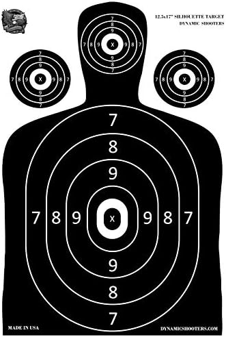 Dynamic Shooters 12.5x17 Inches American Made Shooting Range Paper Silhouette Targets- for Firearms, Guns, Rifles, Pistol, BB Guns, Airsoft, Pellet Gun, Air Rifle (50 Pack)