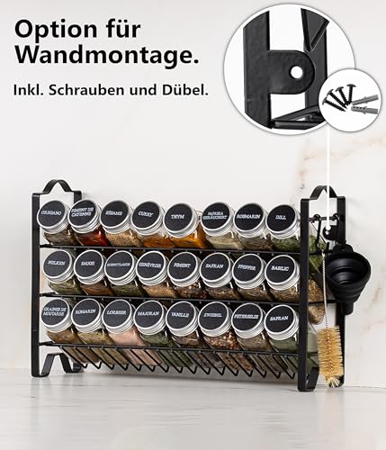 Nahaufnahme der 120 ml Borosilikatglasdosen im Deco haus Regal mit Silikondichtung für frische Aromen
