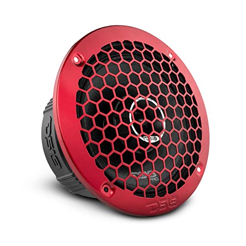 Ds18 Pro-Zt6 6.5-Inch 2 Way Pro Audio Midrange Speakers With Built-In Bullet Tweeter 4-Ohms 450W Max 225W Rms Water Resistant - Red Metal Mesh Grill Included (1 Speaker) #TOP7