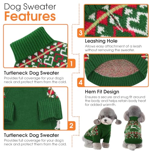 Image of Queenmore Dog Christmas Sweater, Small Dog Sweater for Small Dogs Boy Girl