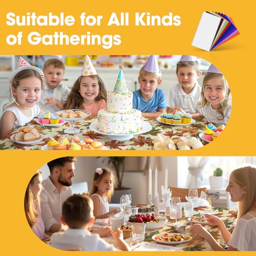 Image of Niuara Fall Maple Plastic Table Cloth - 4 Pack 54 inch x 108 inch Rectangle Disposable Tablecloths for 6FT Tables, Table Cover for Party, Holiday & Gathering Use