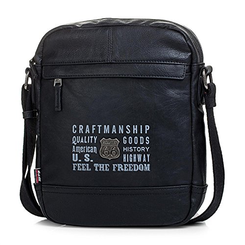 Route 66, Bandolera Tiempo libre y sportwear Unisex Adulto, Negro, Mediano