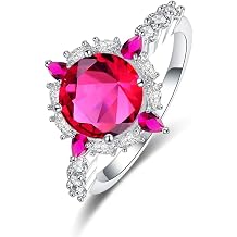 925 Sterling Silver Plated Lab-created Sun Planet Promise Proposal Engagement Wedding Rings for Women Girl