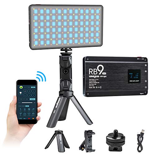 Portable RGB LED Video Light,360°Full Color Camera Studio Light APP Control with Holder 29 Lighting Effects 2500K-8500K Dimmable Rechargable Light Panel for Camera Photography YouTube Studio Vlog