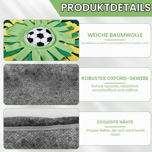 Molbory Schnüffelteppich für Hunde Groß, Schnüffelmatte für Hunde, Intelligenzspielzeug Schnüffeldecke, Anti-Rutsch Haustier Schnüffelteppich, Intelligenzspielzeug für Hunde Katzen 73 * 50cm